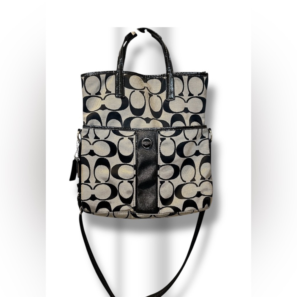 Coach large crossbody bag. Great Condition. Grey and Black.